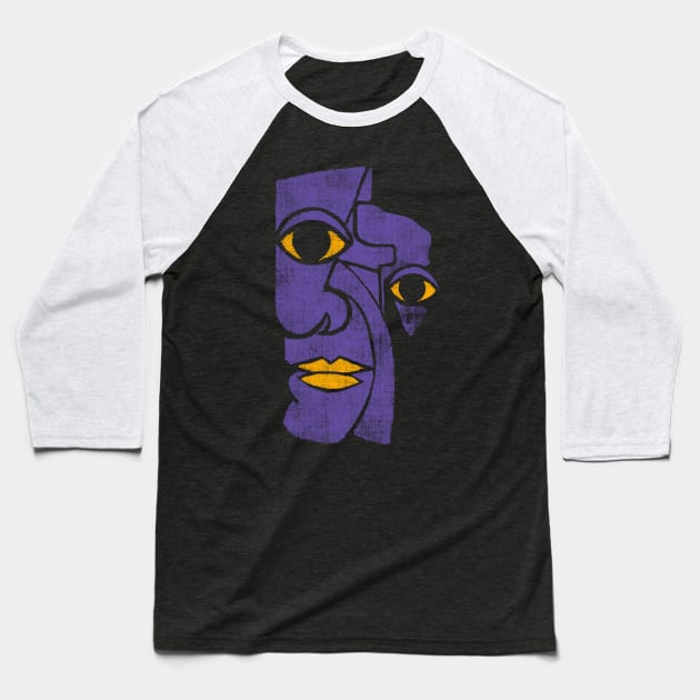 Picasso face (ultra violet refined) Baseball T-Shirt by bulografik